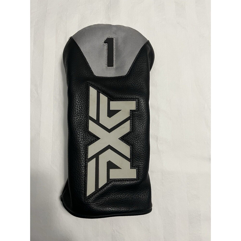 PXG GEN5 Driver Headcover Black Grey with QuickStick Cart Magnet Raised Letters